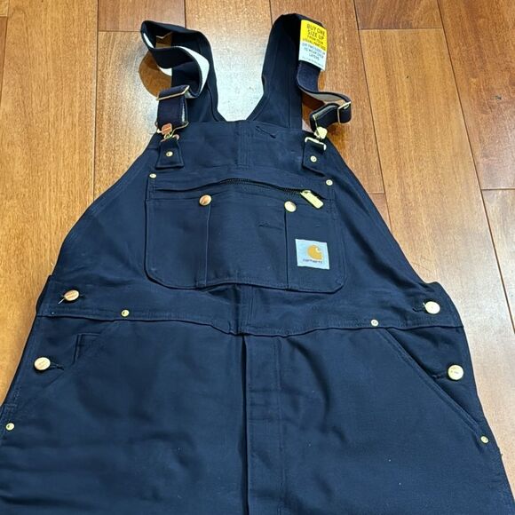 NWT Carhartt Insulated Duck Zip to Thigh Bib Overall Quilt Lined size 38x32 - Picture 4 of 16